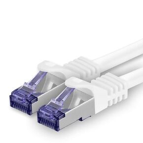 1aTTack.de Cat.7 LAN ethernet Cable 15m - White - Cat7 LAN Network 10GBASE-T - 10000 Mbps (Sftp Pimf) Double Shielded patchcable RJ45 Plug Cat.6a in Kuwait