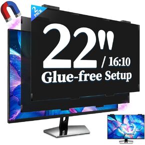 2 Pack 27 Inch Magnetic Privacy Screen for Computer Monitor 16:9, Anti Blue Light Anti-Glare Screen Protector, Tool-free Removable Hanging Privacy Screen for Monitor, Anti-peep Eye Protection Privacy Filter for Frameless Screens in Kuwait