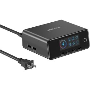 240W GaN Charger, 6-Port USB C Charger with 140W Max PD 3.1 Port, TFT-Screen Display Desktop Charging Station Adapter for MacBook Pro/Air M3/M2, Laptops, iPhone 17/16, Galaxy S24/S23, iPad, Steam Deck in Kuwait