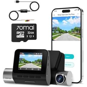 【70mai Dash Cam A500S + UP03 + 32GB SD Card】 70mai True 2.7k Dashcam A500S with Sony IMX335 Built-in WiFi GPS ADAS 140° Wide Angle WDR in Kuwait