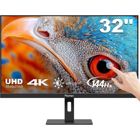 32 Inch 4K Touch Monitor, 144Hz UHD 3840x2160 Desktop Monitor 10-Point Touchscreen, HDMI 2.1 & DP 1.4 & Type-C, HDR 400, Height-Adjustable & Rotatable Stand VESA Mountable External Touch Screen for PC in Kuwait
