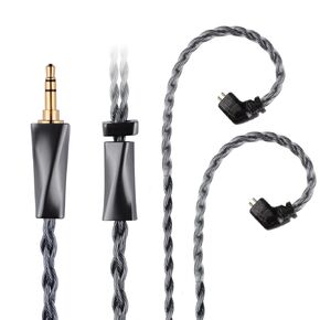 FAAEAL IEM Cable,Monocrystalline Copper Silver Plated Cable,QDC-C Pin in Ear Monitor Cords for K&Z ZSN PRO X AS12 AS16 CCA CA10 etc Recessed 2pin 4.2ft 3.5mm w/mic in Kuwait