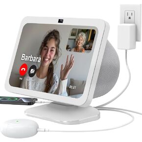 PlusAcc Stand for Show 8 (3rd Gen) - Adjustable Tilt Table Holder with 2 Charging Ports (USB-C & USB-A), Magnetic Station Accessories for Charge Cellphones and Earbuds, Non-Slip Base (Black) in Kuwait