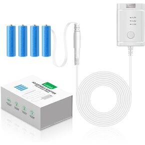 Lenink Adjustable AC Power Supply Adapter for 2 AA 3 AA 4 AA Batteries, 3V, 4.5V, 6V, AA Battery Replacement Adapter(White) in Kuwait