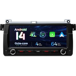 XTRONS 8.8 Inch Android 14 Car Stereo for BMW E46 (1998-2005), IPS Touch Screen 4+64GB Car Radio GPS Navigation Global 4G LTE Built-in DSP Head Unit Support Wireless CarPlay Android Auto in Saudi Arabia