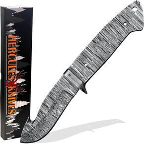 Custom Hand Forged Damascus Steel Blank Blade Hunting Knife DIY Damascus Blade Billet Camping, Bushcraft, Hiking Knives Handmade Steel Bolster Knife Making Supply (BB-05) in Kuwait