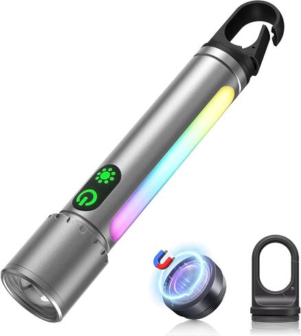 ADDplus Magnetic Flashlight Rechargeable,Flashlights High Lumens with 9 Modes, Built-inBattery Non-Detachable(1, Black) in Kuwait