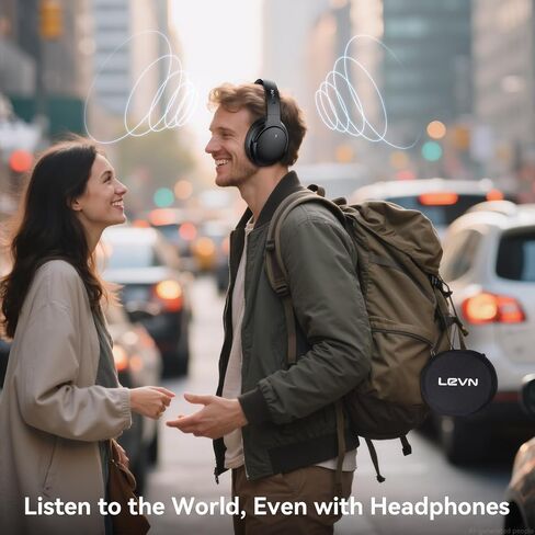 LEVN Hybrid Active Noise Cancelling Headphones, Wireless Headphones Bluetooth 5.4 with Transparent Mode, Hi-Res Audio, Deep Bass, 70H Playtime Over Ear Bluetooth Headset for Work/Travel/Home/Office in Kuwait