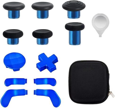 Metal Thumbsticks for Xbox Elite Series 2 Controller, 13 in 1 Replacement Parts 6 Magnetic Joysticks 4 Paddles 2 D-Pads 1 Tool for Xbox Elite Series 2 Core Controller (Blue) in Saudi Arabia