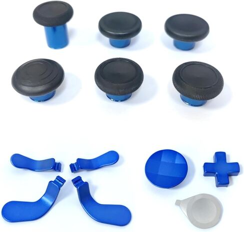 Metal Thumbsticks for Xbox Elite Series 2 Controller, 13 in 1 Replacement Parts 6 Magnetic Joysticks 4 Paddles 2 D-Pads 1 Tool for Xbox Elite Series 2 Core Controller (Blue) in Saudi Arabia