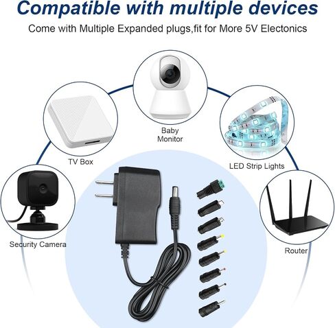5V 1A Power Adapter Supply 5W AC DC 5 Volt 1000mA 6.6FT Cord in Kuwait