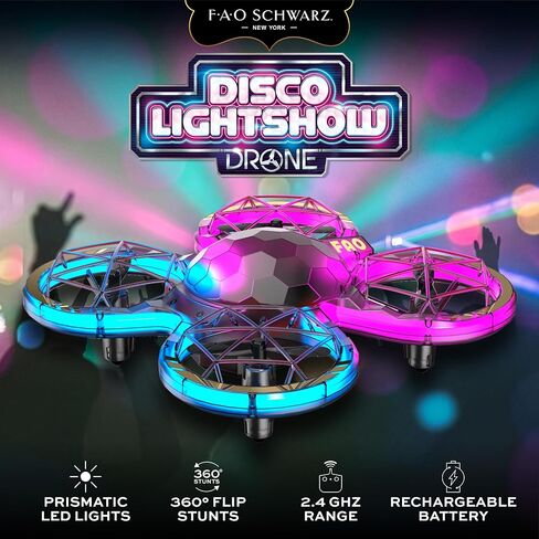 FAO Schwarz Disco Lightshow RC Drone for Kids, Remote Control Stunt Flyer in Saudi Arabia