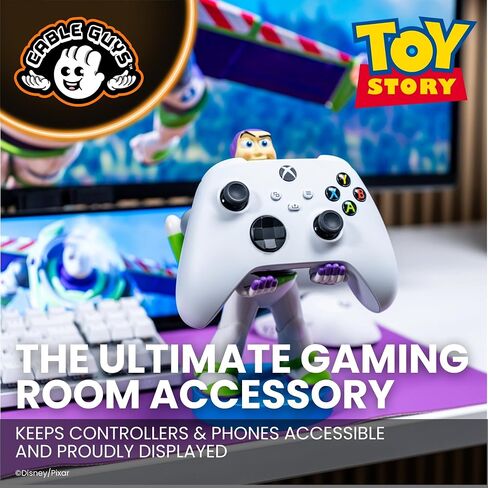 Cableguys Toy Story Buzz Lightyear Controller Holder & Phone Stand - Gaming Accessories for Room and Desk Setup, Holder Compatible with Xbox, PlayStation & Most Standard Game Controllers in Kuwait