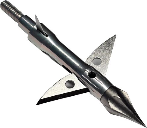 Zeus 125 Grain BROADHEADS by Zeus with Patented Smart Head Technology (3 Pack), Hunting Arrow Heads Patented Tip and Blades, 4 Blade in Kuwait
