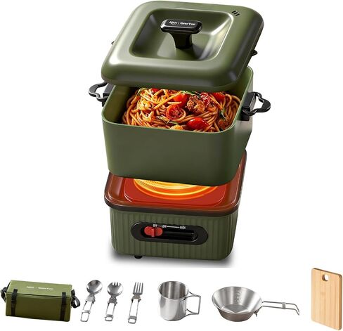 GEERTOP AMOS Electric Hot Pot, Portable 1.3L Multi-Cooker with Cookware Set in Kuwait
