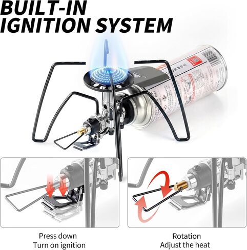 Ultralight Portable Backpacking Stove, Spider-Style 9900 BTU/hr Burner, Lightweight 0.77 lbs, Ideal for Camping, Outdoor Cooking & Emergency Use in Kuwait
