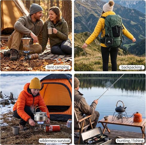 Ultralight Portable Backpacking Stove, Spider-Style 9900 BTU/hr Burner, Lightweight 0.77 lbs, Ideal for Camping, Outdoor Cooking & Emergency Use in Kuwait