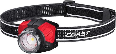 Coast® FL85R 1000 Lumen Tri-Color (White/Red/Green) Focusing Rechargeable LED Headlamp, Built-in Rechargeable Battery in Kuwait