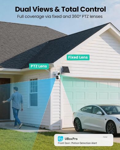 LIWAN Solar Camera Outdoor Wireless, Dual Lens, 2.4GHz WiFi Security Camera in Kuwait