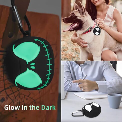 for AirPods 4 Case Cover with Cleaner kit, Glow in the Dark - Black in Kuwait