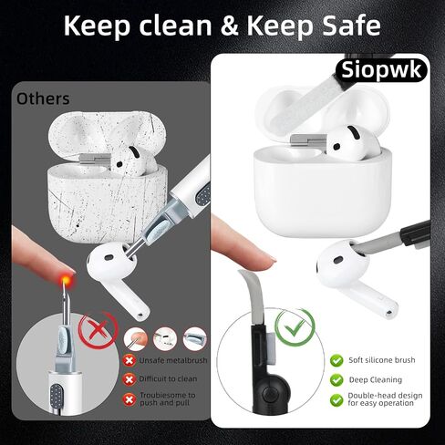 for AirPods 4 Case Cover with Cleaner kit, Glow in the Dark - Black in Kuwait