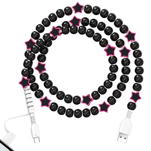 Coolden for iPhone Charger Cord for iPhone Charger Fast Charging Cable Colorful Star Beaded Charging Cord for Women USB Cable for iPhone 14/13/12/11 Pro Max XR XS Plus SE, for iPad Pro/Air and More in Kuwait