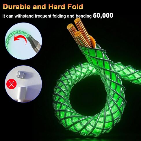 Light Up USB-A to Lightning Cable Charger Cord for iPhone in Saudi Arabia