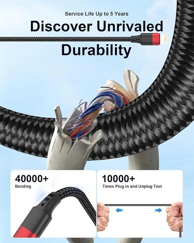Bkduice 2ft USB C to Lightning Cable, 2 Pack PD Fast Charging [MFi Certified] USB C iPhone Charger Cord, Braided Short USBC to Lightning Cable for iPhone 14/13/12/11 Pro Max/XR/XS/SE/AirPods in Kuwait