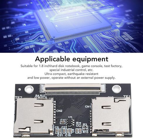 Dual Micro SD Card Adapter, PCB Double Storage Card to CE ZIF SSD Converter Adapter for Laptops and Gaming Consoles & Industrial Equipment, Stable Performance, Black in Kuwait