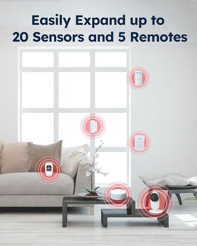 WiFi Home Security System, 10-Piece Wireless Alarm Kit with Door Sensors in Kuwait