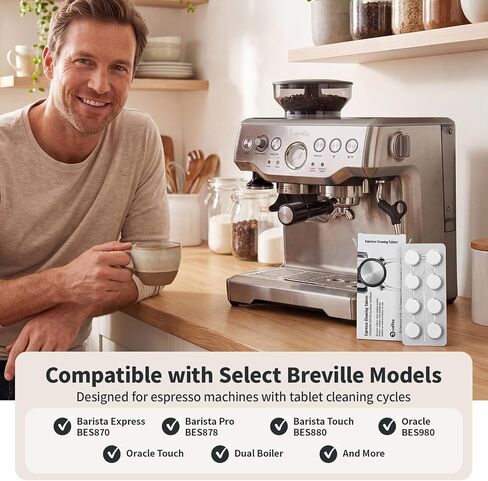 24 Pack BEC250 Espresso Cleaning Tablets Compatible with Breville Espresso Machines including BES870 Barista Express,BES880 Barista Touch,BES980 Oracle, BES878 Barista Pro in Kuwait