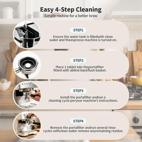 24 Pack BEC250 Espresso Cleaning Tablets Compatible with Breville Espresso Machines including BES870 Barista Express,BES880 Barista Touch,BES980 Oracle, BES878 Barista Pro in Kuwait