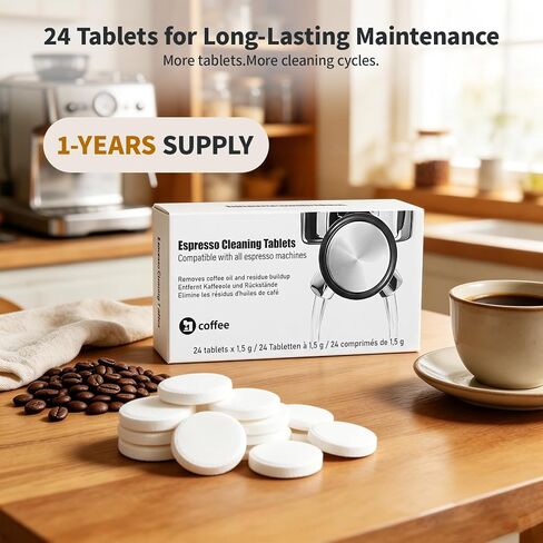 24 Pack BEC250 Espresso Cleaning Tablets Compatible with Breville Espresso Machines including BES870 Barista Express,BES880 Barista Touch,BES980 Oracle, BES878 Barista Pro in Kuwait