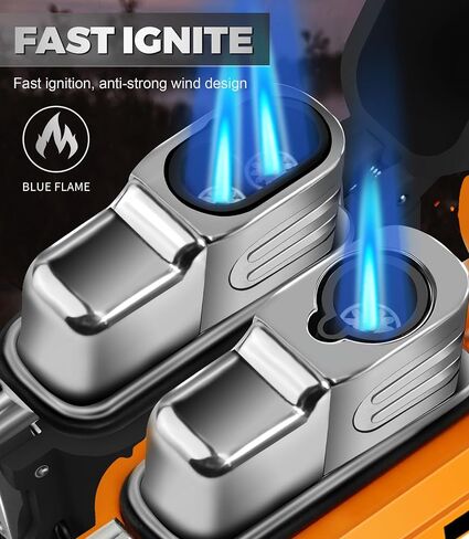 Lafagiet 2 Pack of Torch Lighter, Single & Dual Jet Flame, Windproof, Waterproof, Butane Gas Refillable Lighters Multipack for Candle, Camping, Outdoor Adventure (NO Gas) in Kuwait