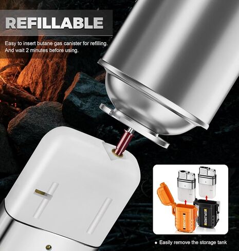 Lafagiet 2 Pack of Torch Lighter, Single & Dual Jet Flame, Windproof, Waterproof, Butane Gas Refillable Lighters Multipack for Candle, Camping, Outdoor Adventure (NO Gas) in Kuwait