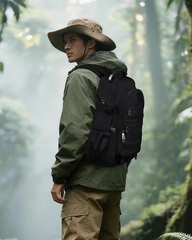 Waterproof Tactical Backpack for Men Women, 35L Military Work Backpack with Molle System & Sturdy Handle, Army Assault Bag Rucksack for Outdoor Working Hiking, Black in Kuwait