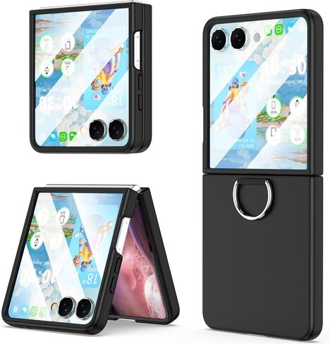 for Samsung Galaxy Z Flip 8 Case Ring Shockproof Protective Cover Flip Z 8 Phone Case for Galaxy Z Flip 8 5G 2026 - Black in Kuwait