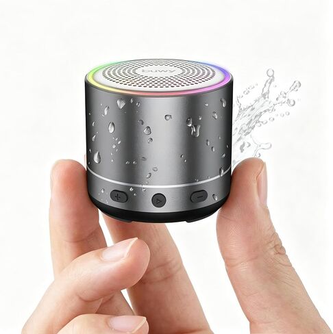 Mini Bluetooth Speaker, 2026 Ultra-Light Mini Bluetooth Speaker, IP7 Waterproof Brief Design, Small Shower Travel Speaker for Outdoor, 8H Playtime, Perfect for Backpacking, Bike, Beach & Gift Black in Kuwait