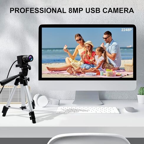 8MP USB Camera, 2448P Full HD Webcam with 2.8-10mm Varifocal Lens in Kuwait