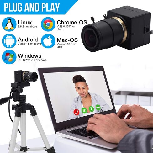 8MP USB Camera, 2448P Full HD Webcam with 2.8-10mm Varifocal Lens in Kuwait