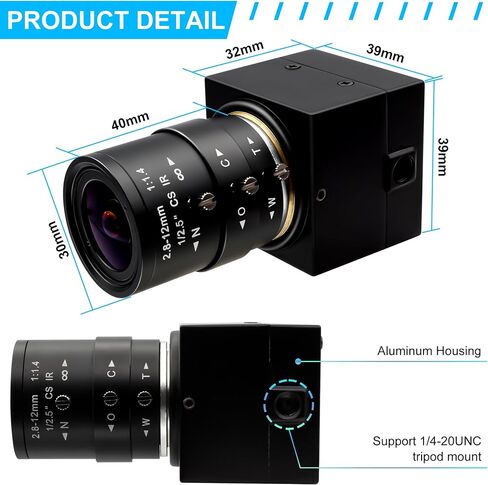 8MP USB Camera, 2448P Full HD Webcam with 2.8-10mm Varifocal Lens in Kuwait