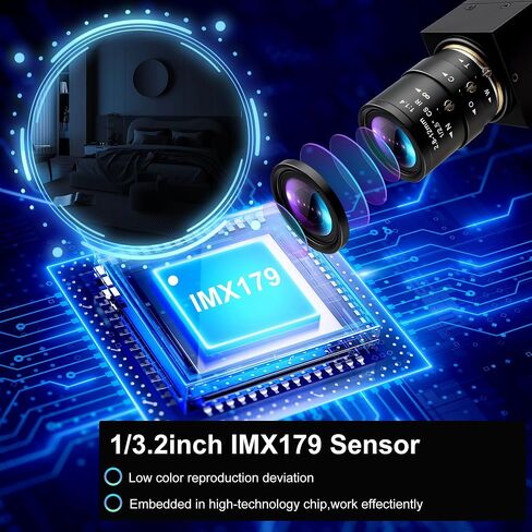 8MP USB Camera, 2448P Full HD Webcam with 2.8-10mm Varifocal Lens in Kuwait