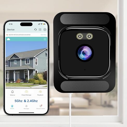 AXB 2K Indoor Window Camera: No Drill Home Security Cam with Night Vision in Kuwait