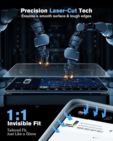 For 4PCS Integrated Glossy Tempered Glass 2024 2025 2026 Hyundai Sonata 12.3 Inch & AC Dual Displays Screen Protector - Sonata Accessories in Kuwait