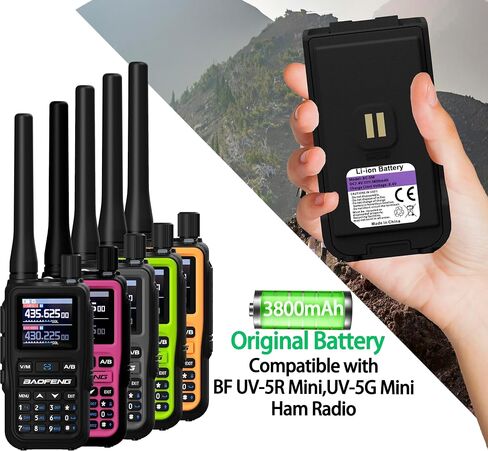 BL-5RMini Radio Battery 3800mAh Type-C 8.4V Rechargable Original Battery Compatible with UV-5R Mini/UV-5G MINI Two Way Radio Walkie Talkie Accessories 3Packs in Kuwait