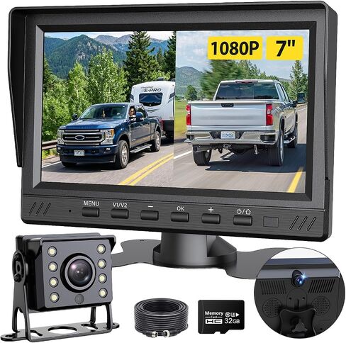 FEISIKE Dual RV Backup Camera System with Front & Rear View Camera in Kuwait