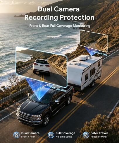 FEISIKE Dual RV Backup Camera System with Front & Rear View Camera in Kuwait