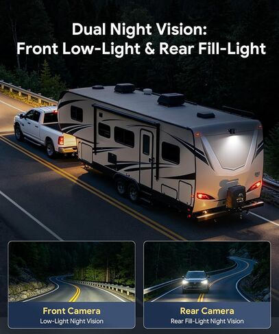 FEISIKE Dual RV Backup Camera System with Front & Rear View Camera in Kuwait