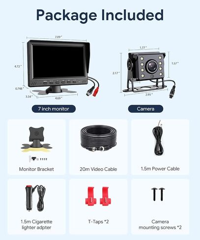 FEISIKE Dual RV Backup Camera System with Front & Rear View Camera in Kuwait
