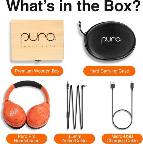 Puro Sound Labs - Kids Headphones, Volume-Limiting 85dB, PuroPro, Orange in Kuwait